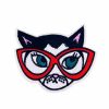 Kawaii Cat Red Eyeglasses Embroidery Patch