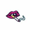 Aesthetic Pink Smoking Cigarette lips Embroidery Patch