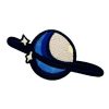 Exotic Dark Blue Saturn Planet Embroidery Patch