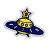 Stellar Yellow and Blue UFO Flying Saucer Embroidery Patch