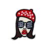 Red Polka Dot Cap Sunglasses Woman Embroidery Patch