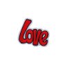 Enamoring Red Font Love Caption Embroidery Patch