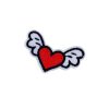 Red Heart Wings Flying Embroidery Patch