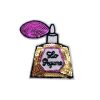 Pink and Golden Lo Perfume Bottle Beads Embroidery Patch