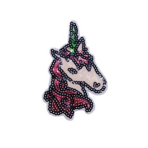 Charming Unicorn Pony Head Beads Embroidery Patch