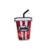 Energizing Red Soda Cup Straw Beads Embroidery Patch
