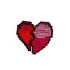 Alluring Broken Red Heart Beads Embroidery Patch