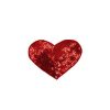 Attractive Red Heart Beads Embroidery Patch