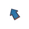 Blue Arrow Pointing North West Embroidery Patch