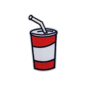 Red Soda Cup and Straw Embroidery Patch
