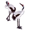 Exotic Red Crowned Cranes Bird Embroidery Patches