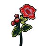 Red Nutkana Rose Flower and Stem Embroidery Patch