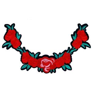 Beautiful Red Rose Garland Embroidery Patch