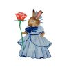 Rabbit Female Rose Victorian Era Dress Embroidery Patch