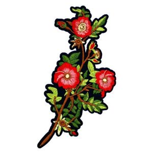 Delightful Nutkana Red Rose Flower Embroidery Patch