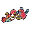 Exotic Pink and Blue Flowers Garland Embroidery Patch