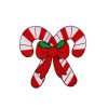 Delectable Red Bow Christmas Candy Embroidery Patch