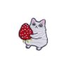 Exotic Shorthair Cat Holding Strawberry Embroidery Patch