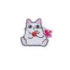 Exotic Shorthair White Kitty Cat Holding Apple Embroidery Patch