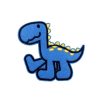 Blue Baby Saltasaurus Dinosaur Cartoon Embroidery Patch