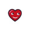 Adorable Smiling Red Heart Embroidery Patch