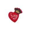 Royal King Crown I Love You Caption Heart Embroidery Patch