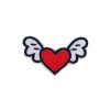 Enamoring Red Heart and Wings Embroidery Patch