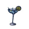 Cool and Refreshing Sapphire Martini Drink Embroidery Patch