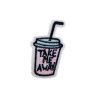 Pink Take Me Away Soda Drink Cup Straw Embroidery Patch