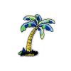 Blue and Green Tropical Beach Palm Tree Embroidery Patch