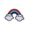 Kawaii Rainbow and Smiling Clouds Embroidery Patch