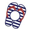 Eccentric Flip Flop Slippers Circle Embroidery Design