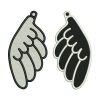 Elegant Black and White Wings Embroidery Design
