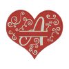 Enamoring Floral Heart A Alphabet Embroidery Design
