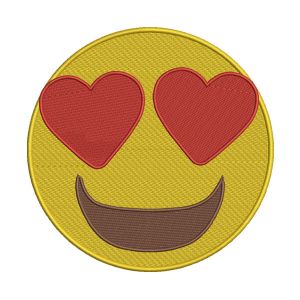 Smiling Face With Heart Eyes Emoji Embroidery Design