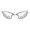 Enchanting Cupid Wings Line Art Drawing Embroidery Design