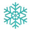 Enchanting Cyan Hexagon Shape Snowflake Embroidery Design