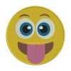 Enchanting Smiling Face With Long Tongue Emoji Embroidery Design