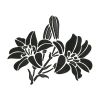 Exotic Flowers Silhouette Embroidery Design