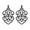 Exotic Grey Floral Earrings Jewelry Embroidery Design