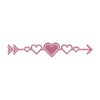 Exotic Pink Arrows Hearts Silhouette Embroidery Design