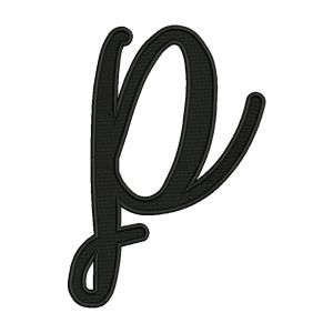 Italic Letter P Embroidery Design