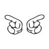Gloves Finger Pointing in Different Directions Embroidery Design