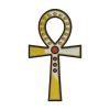 Golden Ankh Cross Embroidery Design