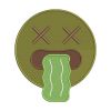 Green Cross Eyes Vomiting Emoticon Emoji Embroidery Design