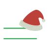 Green Lines Christmas Hat Xmas Embroidery Design
