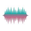Green and Pink Sound Waves Embroidery Design