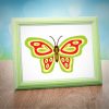 Green and Red Butterfly Vector Art
