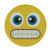 Grimacing Face Teeth Yellow Emoji Embroidery Design