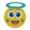 Grinning Face With Halo and Big Eyes Emoji Embroidery Design